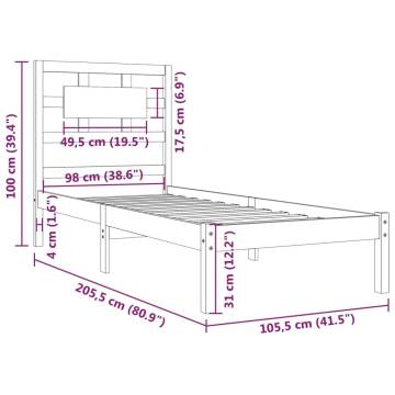 White Solid Wood Pine Bed Frame 100x200 cm - Hipomarket UK