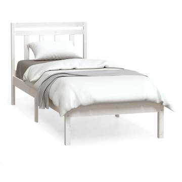 Solid Wood White Bed Frame 90x190 cm - Stylish & Durable