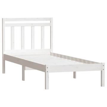 Solid Wood White Bed Frame 90x190 cm - Stylish & Durable