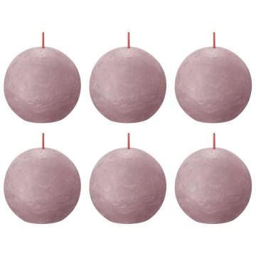 Bolsius Rustic Ball Candles 6 pcs - Ash Rose - Elegant Glow