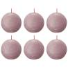 Bolsius Rustic Ball Candles 6 pcs - Ash Rose - Elegant Glow