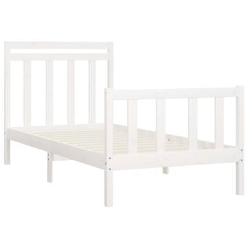 White Solid Pine Bed Frame 90x200 cm | Hipomarket