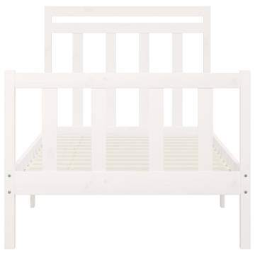 White Solid Pine Bed Frame 90x200 cm | Hipomarket