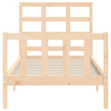 Solid Wood Bed Frame with Headboard 90x190 cm - HipoMarket