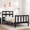 Bed Frame with Headboard Black Single Solid Wood Colour black Size 90 x 190 cm 