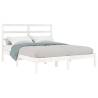 White Solid Wood Bed Frame 120x190 cm Small Double | HipoMarket