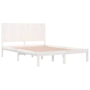 White Solid Wood Bed Frame 180x200 cm Super King Size - Hipo Market