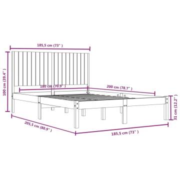 White Solid Wood Bed Frame 180x200 cm Super King Size - Hipo Market