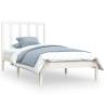 White Solid Wood Pine Bed Frame 75x190 cm - Small Single