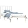 White Solid Wood Pine Bed Frame 75x190 cm - Small Single