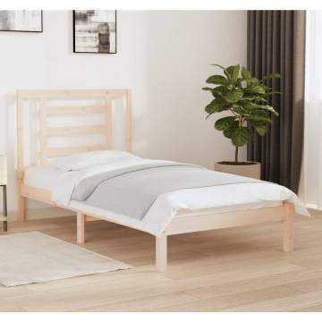 Solid Wood Pine Bed Frame 90x190 cm Single - HipoMarket