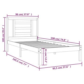 Solid Wood Pine Bed Frame 90x190 cm Single - HipoMarket