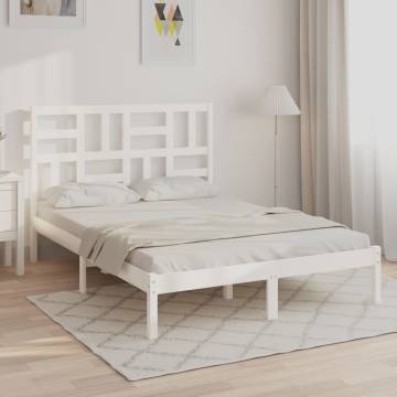 White Solid Wood Bed Frame 120x190 cm | Modern Comfort