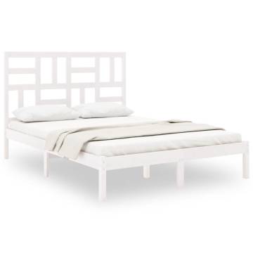 White Solid Wood Bed Frame 120x190 cm | Modern Comfort