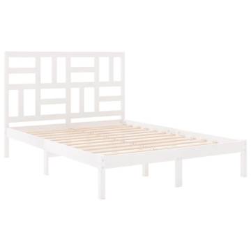 White Solid Wood Bed Frame 120x190 cm | Modern Comfort