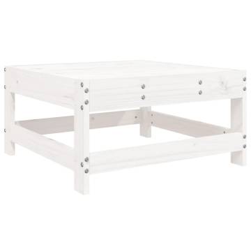 Garden Footstool - White Solid Wood Pine for Your Outdoor Space