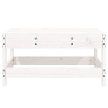 Garden Footstool - White Solid Wood Pine for Your Outdoor Space