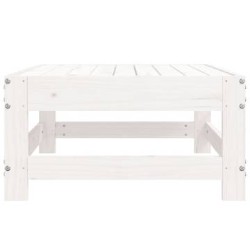 Garden Footstool - White Solid Wood Pine for Your Outdoor Space