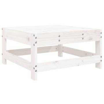 Garden Footstool - White Solid Wood Pine for Your Outdoor Space