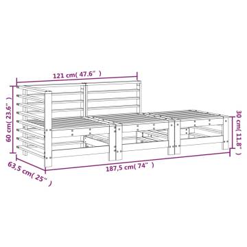 3 Piece Garden Lounge Set - Solid Douglas Wood for Outdoor Comfort