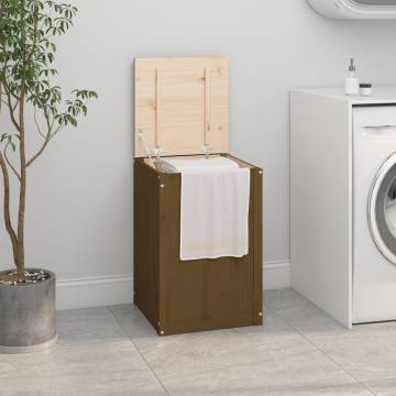 Laundry Box Honey Brown 44x44x66 cm - Solid Wood Pine