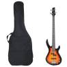 Electric Bass Guitar for Beginner with Bag Brown and Black 4/4 46" Colour brown and black 