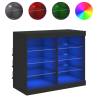 Modern Black Sideboard with LED Lights - 81x37x67 cm