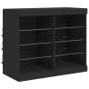 Modern Black Sideboard with LED Lights - 81x37x67 cm