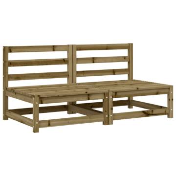 Garden Sofas Armless - 2 Pcs Solid Pine Wood | HipoMarket