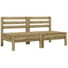 Stylish Garden Sofa Armless with Cushions - 2 pcs Pine Wood