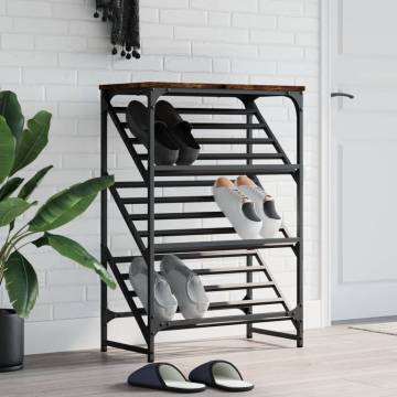 Shoe Rack Smoked Oak 60x30x85 cm - Stylish Storage Solution