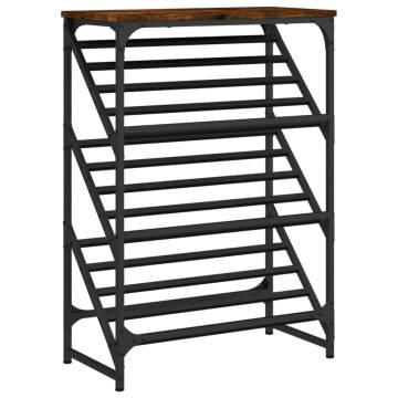 Shoe Rack Smoked Oak 60x30x85 cm - Stylish Storage Solution