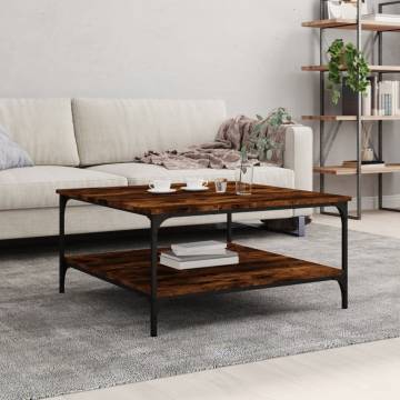 Stylish Smoked Oak Coffee Table - 80x80 cm | HipoMarket