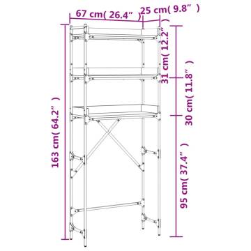 Washing Machine Shelf Sonoma Oak - 3-Tier Storage Solution