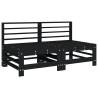 6 Piece Black Solid Wood Pine Garden Lounge Set | Hipomarket