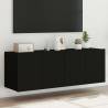 TV Wall Cabinets with LED Lights 2 pcs Black 60x35x41 cm Colour black Size 60 x 35 x 41 cm Quantity in Package 2 