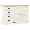 VIGO Sideboard with Drawers - White Solid Wood Pine 113x40x75 cm