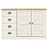 VIGO Sideboard with Drawers - White Solid Wood Pine 113x40x75 cm