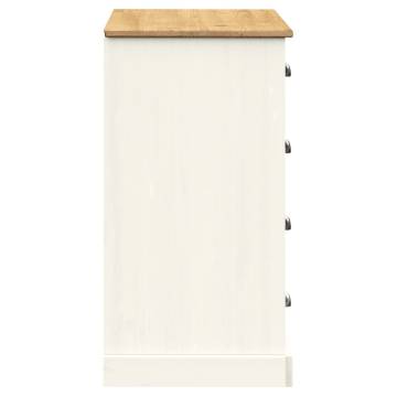 VIGO Sideboard with Drawers - White Solid Wood Pine 113x40x75 cm