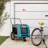 Pet Bike Trailer Blue and Grey Oxford Fabric and Iron Colour blue Size 68 x 134 x 73 cm 