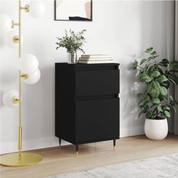 Stylish Black Sideboard - 40x35x70 cm Engineered Wood