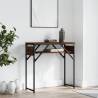 Stylish Brown Oak Console Table with Shelf - 75x30x75cm