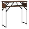 Stylish Brown Oak Console Table with Shelf - 75x30x75cm