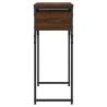 Stylish Brown Oak Console Table with Shelf - 75x30x75cm