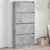 Shoe Cabinet with 4 Flip-Drawers Concrete Grey 80x21x163.5 cm Colour concrete grey Size 80 x 21 x 163.5 cm Quantity in Package 1 Number of 