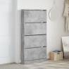 Shoe Cabinet with 4 Flip-Drawers - Concrete Grey 80x21x163.5 cm