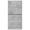 Shoe Cabinet with 4 Flip-Drawers - Concrete Grey 80x21x163.5 cm