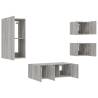 5 Piece LED TV Wall Units - Grey Sonoma Engineered Wood