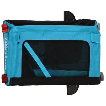 Durable Pet Bike Trailer - Blue & Black Oxford Fabric