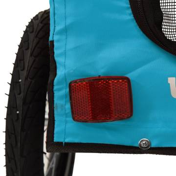 Durable Pet Bike Trailer - Blue & Black Oxford Fabric